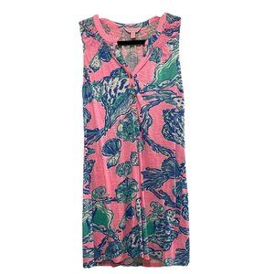 LILLY PULITZER Essie Barefoot Princess Seashell V-Neck Dress Sz XS  Sz XS Preown